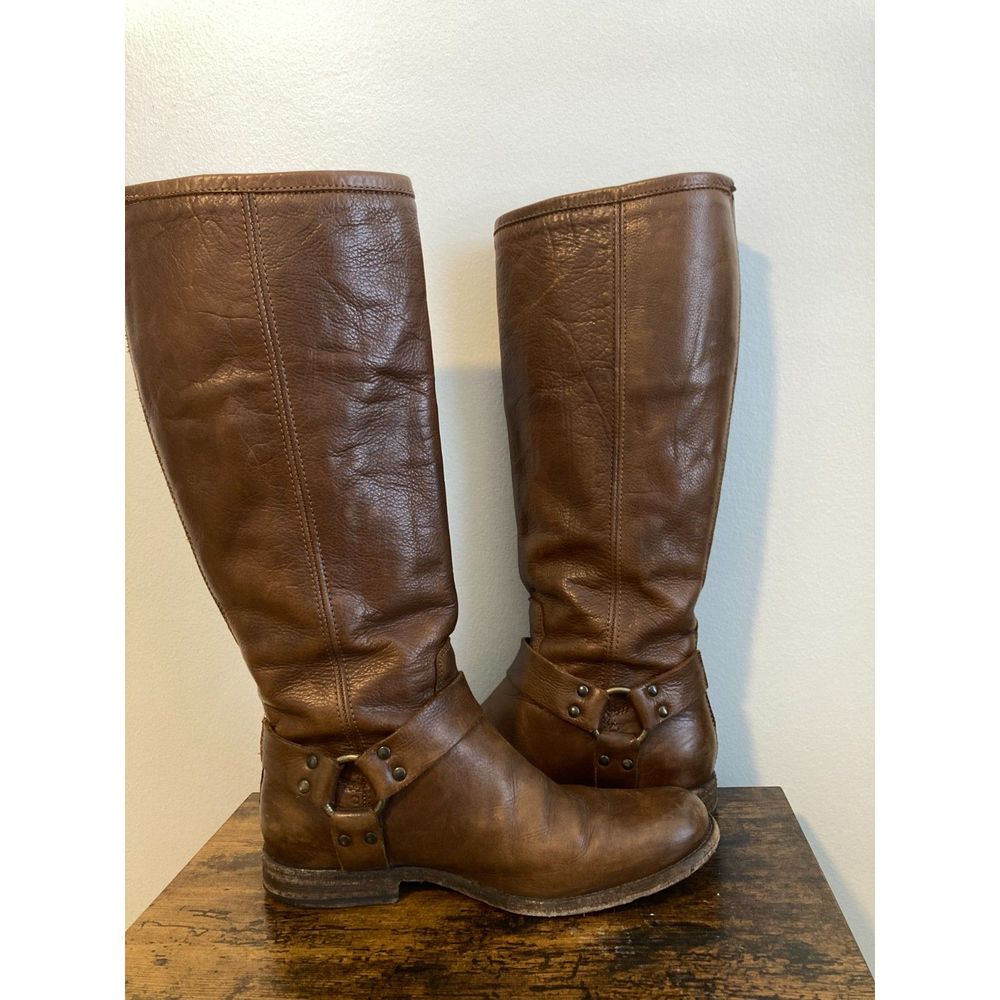 Brown Leather Knee-High Boots